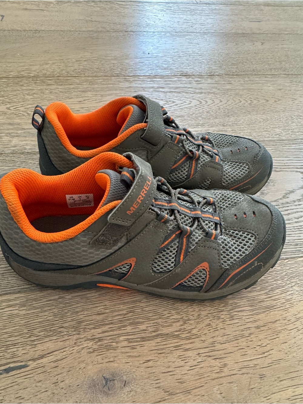 Merrell Kids Gray with Orange Accent Trail Shoes